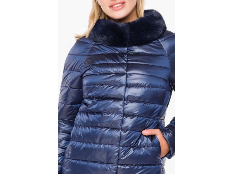 Короткий женский осенне-весенний воздуховик сапфировый модель 40267, фото 6