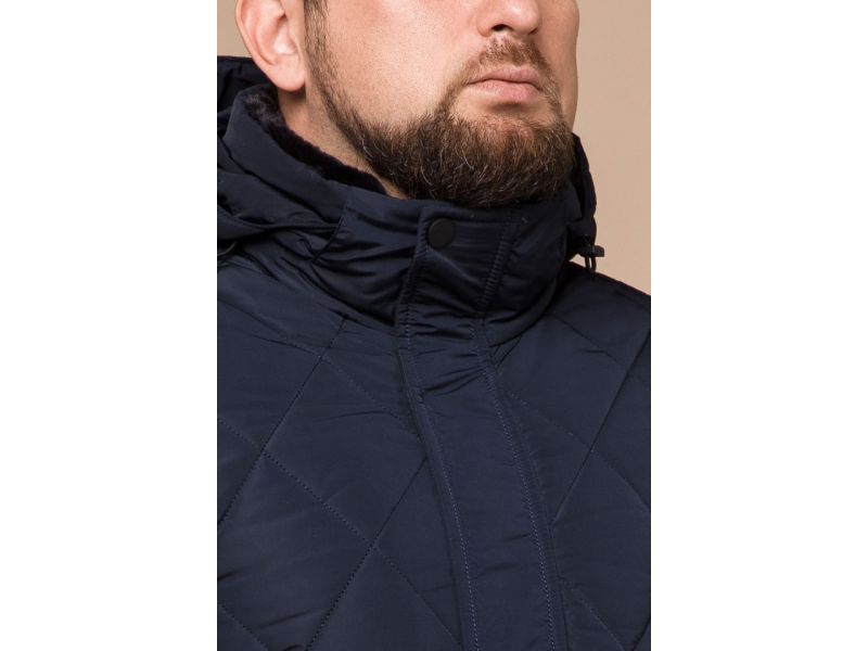 Синяя комфортная мужская куртка на зиму модель 19121, фото 6