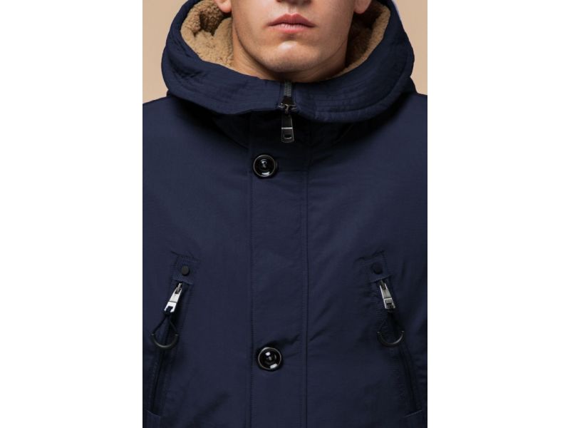 Парка синяя мужская на зиму модель 96120, фото 6