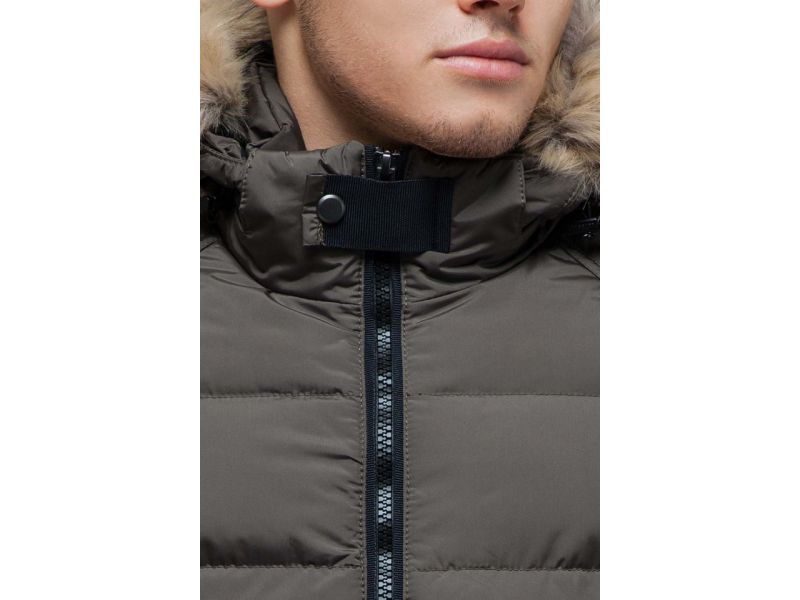 Куртка мужская короткая цвет сафари зимняя модель 18540, фото 6