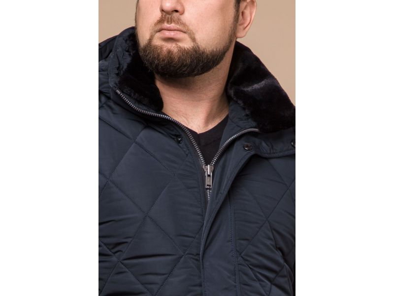 Темно-синяя мужская качественная куртка зимняя модель 19121, фото 6