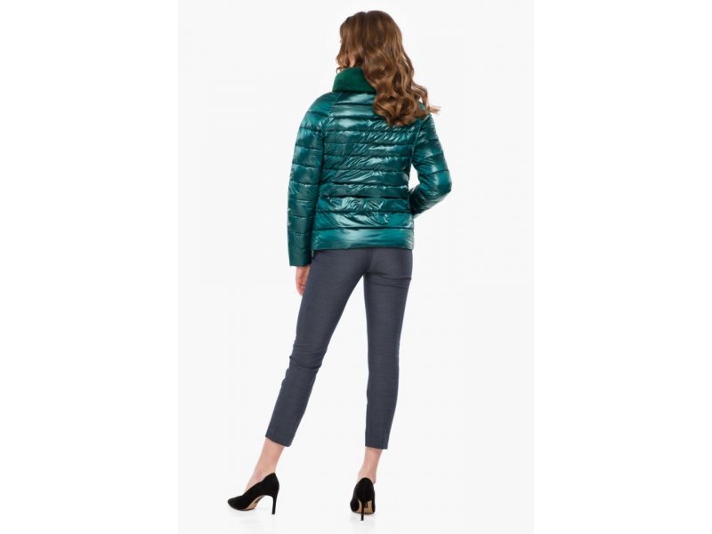 Изумрудный осенне-весенний практичный воздуховик женский модель 40267, фото 5