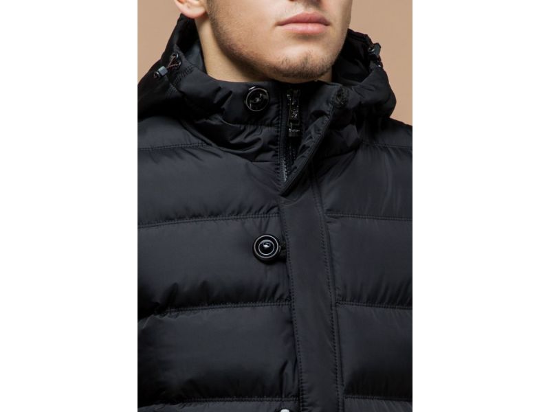 Графитовая зимняя куртка практичная для мужчин модель 30380, фото 6