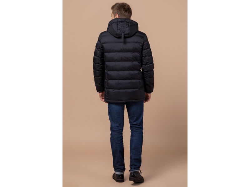 Черная мужская куртка зимняя с качественной фурнитурой модель 13542, фото 5