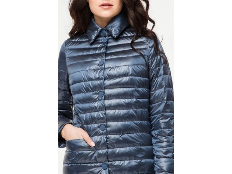 Женский воздуховик осенне-весенний легкий цвет темная лазурь модель 41323, фото 6
