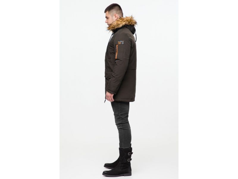 Парка мужская цвета кофе молодежная зимняя модель 25520, фото 5