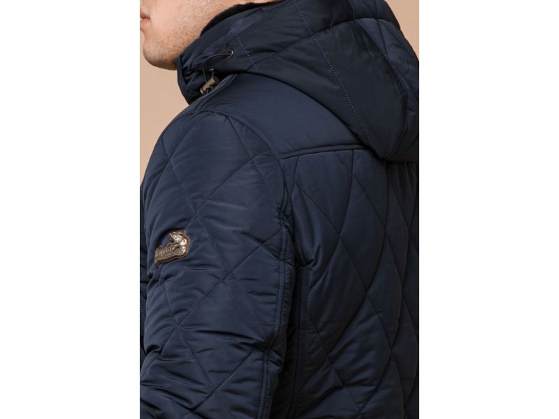 Синяя комфортная куртка мужская на зиму модель 44842, фото 6