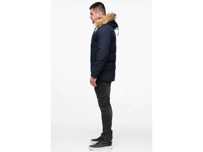 Синяя короткая куртка молодежная зимняя для мужчин модель 25550, фото 5