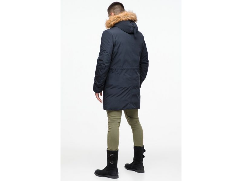 Парка мужская темно-синяя молодежная зимняя модель 25690, фото 6