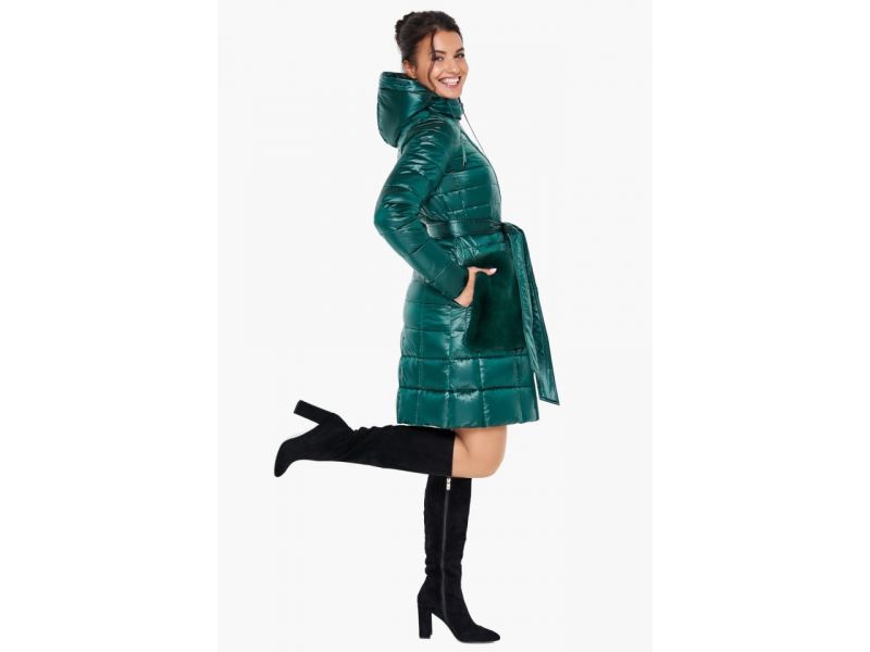 Женский воздуховик изумрудный осенне-весенний модель 31845, фото 5