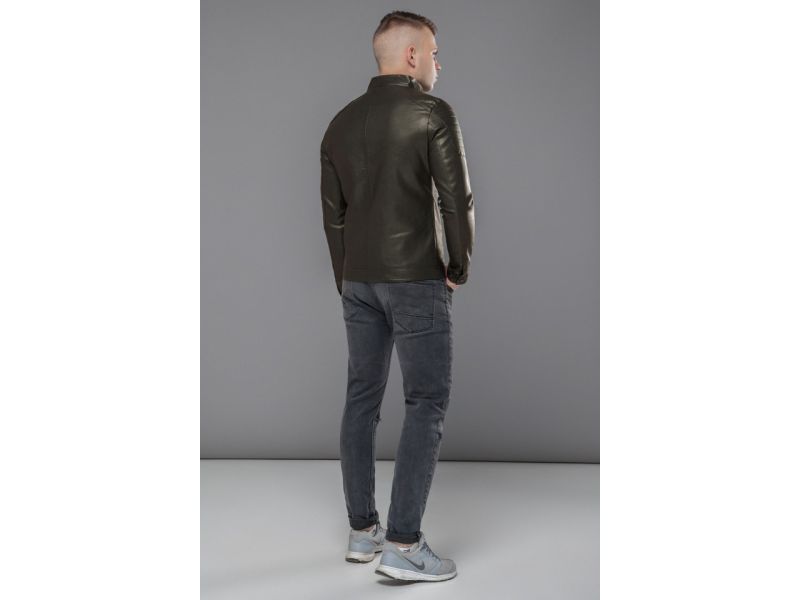 Молодежная куртка мужская осенне-весенняя цвет хаки модель 36361, фото 5