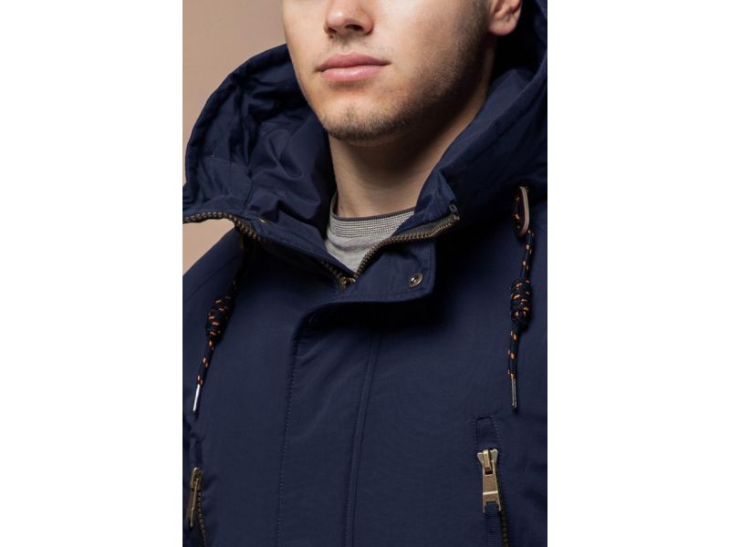 Зимняя парка синяя мужская модель 3587, фото 6