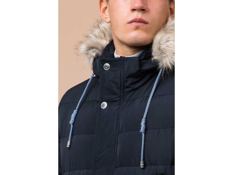 Мужская зимняя куртка темно-синяя модель 20128, фото 6