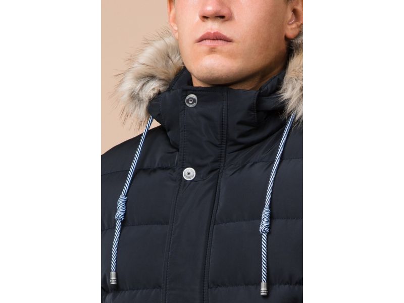 Черно-синяя мужская куртка на зиму модель 20128, фото 6