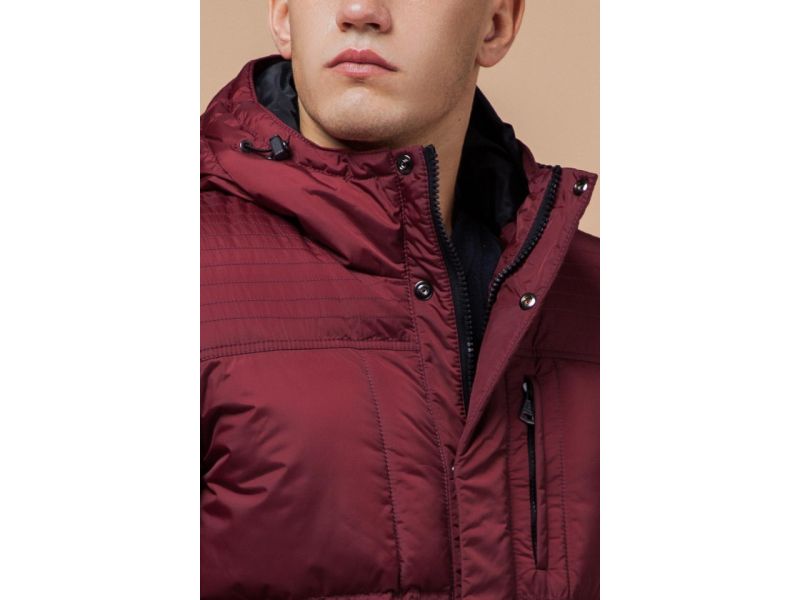 Зимняя яркая красная мужская куртка удобная модель 2609, фото 6