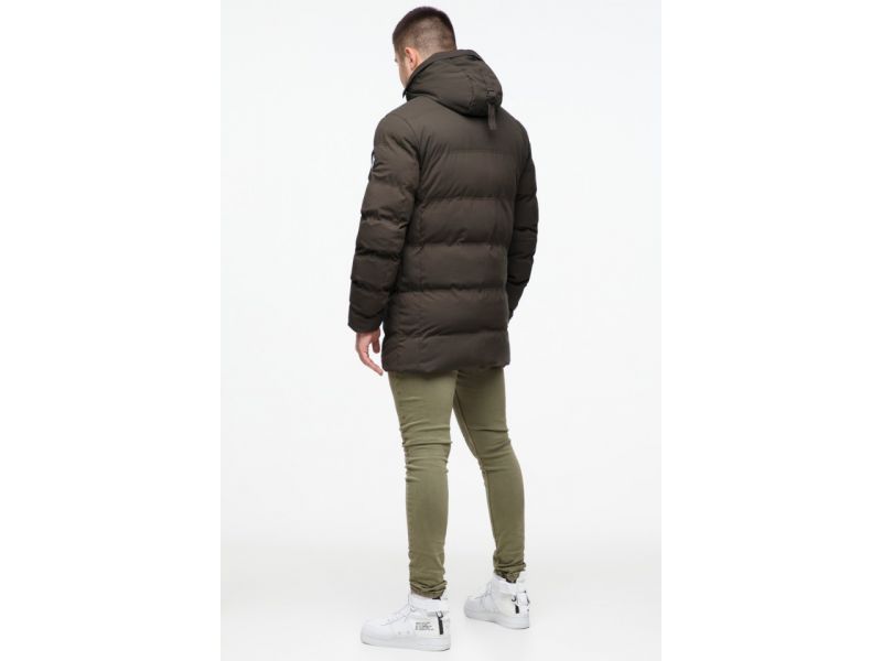 Зимняя куртка мужская молодежная цвета кофе модель 25320, фото 6