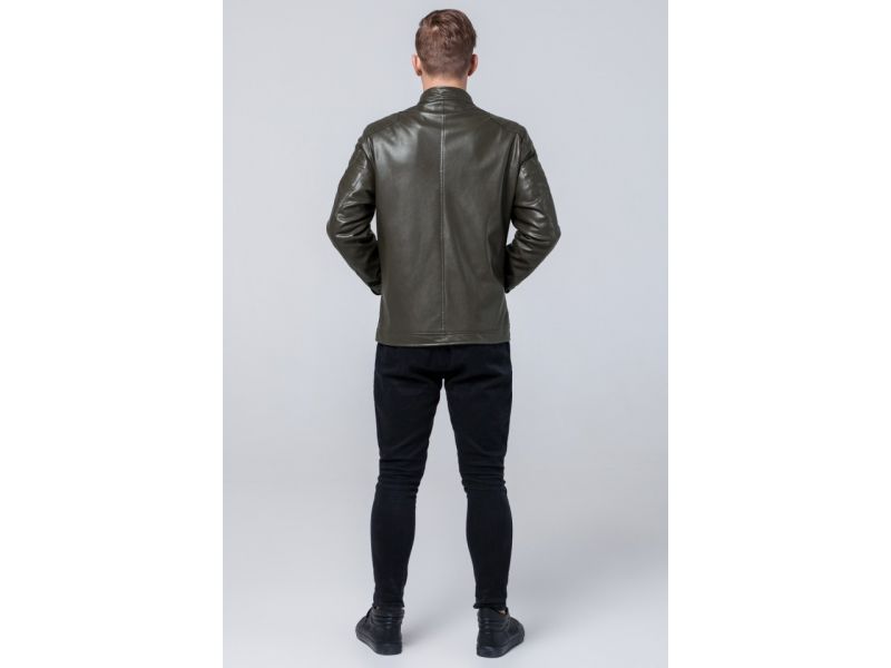 Осенне-весенняя куртка цвета хаки мужская молодежная модель 4129, фото 5