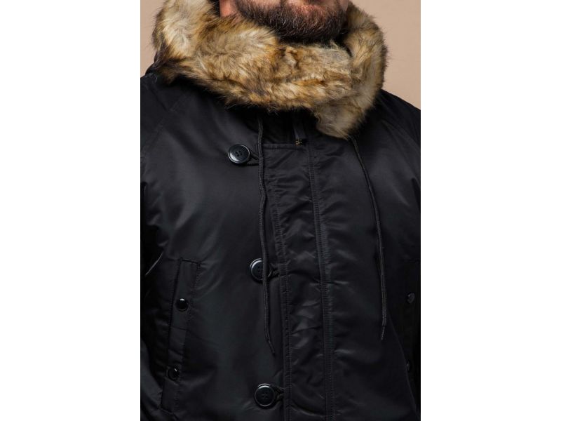 Зимняя мужская парка черного цвета модель 4576, фото 6