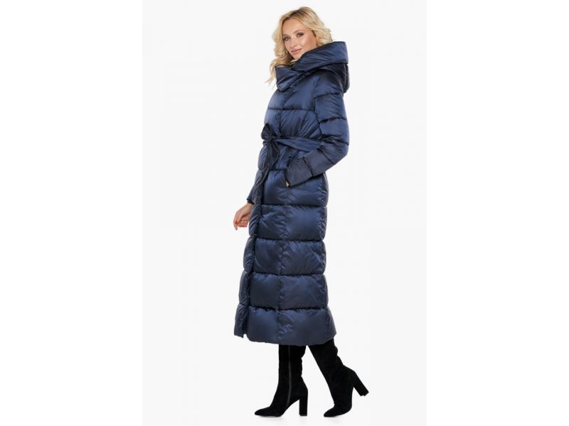 Воздуховик женский модный на зиму цвет синий бархат модель 31056, фото 6