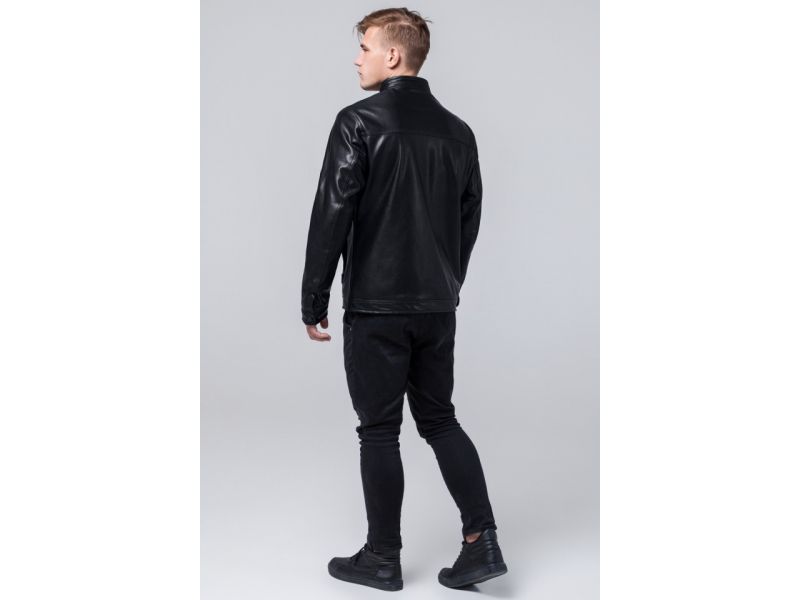 Черная куртка молодежная осенне-весенняя на молнии модель 2825, фото 5
