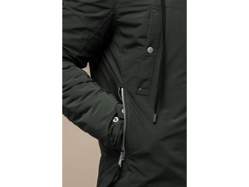 Парка мужская цвета хаки зимняя модель 15231, фото 6