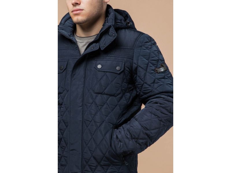 Мужская трендовая светло-синяя куртка на зиму модель 1698, фото 6