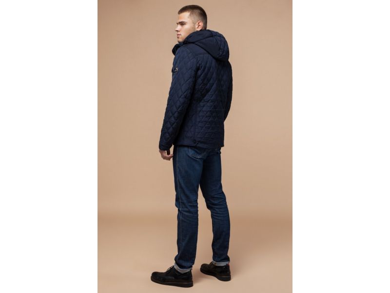 Мужская зимняя куртка с капюшоном цвет синий модель 1698, фото 5