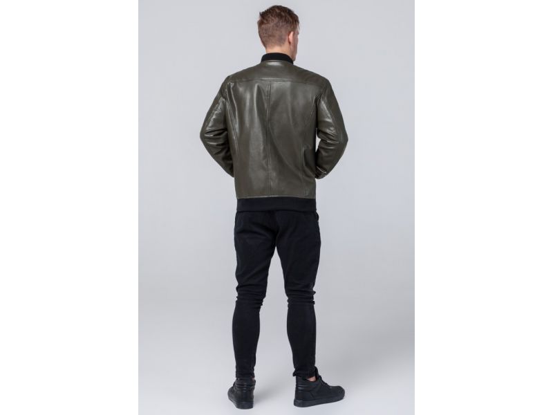 Куртка цвета хаки осенне-весенняя мужская молодежная модель 4055, фото 5