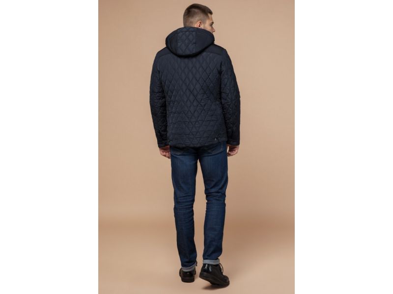 Мужская темно-синяя качественная куртка зимняя модель 1698, фото 5