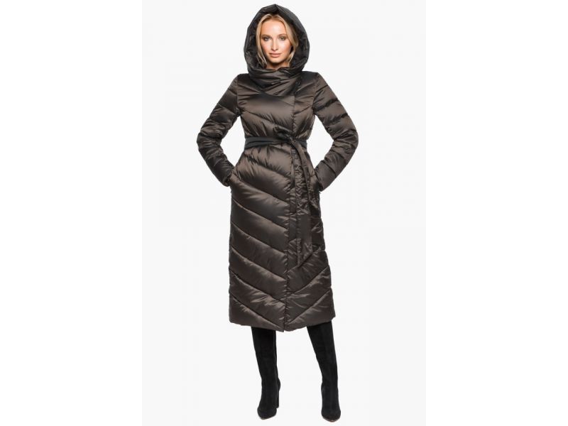 Брендовый зимний воздуховик женский цвет капучино модель 31016, фото 5