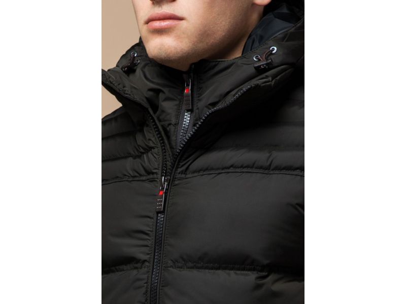 Зимняя темно-оливковая куртка мужская модель 26055, фото 6