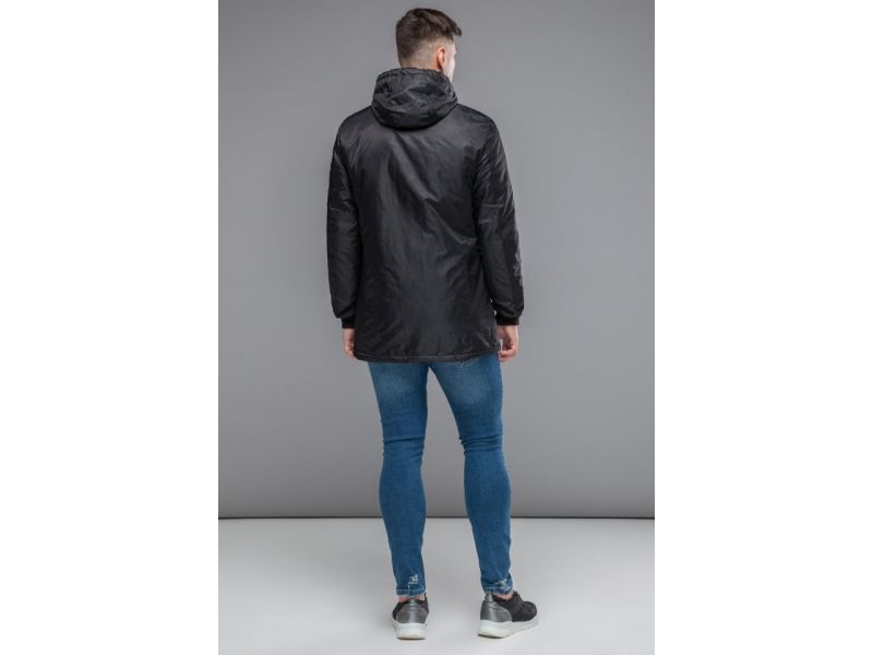 Черная парка осенне-весенняя молодежная мужская модель 20595, фото 5