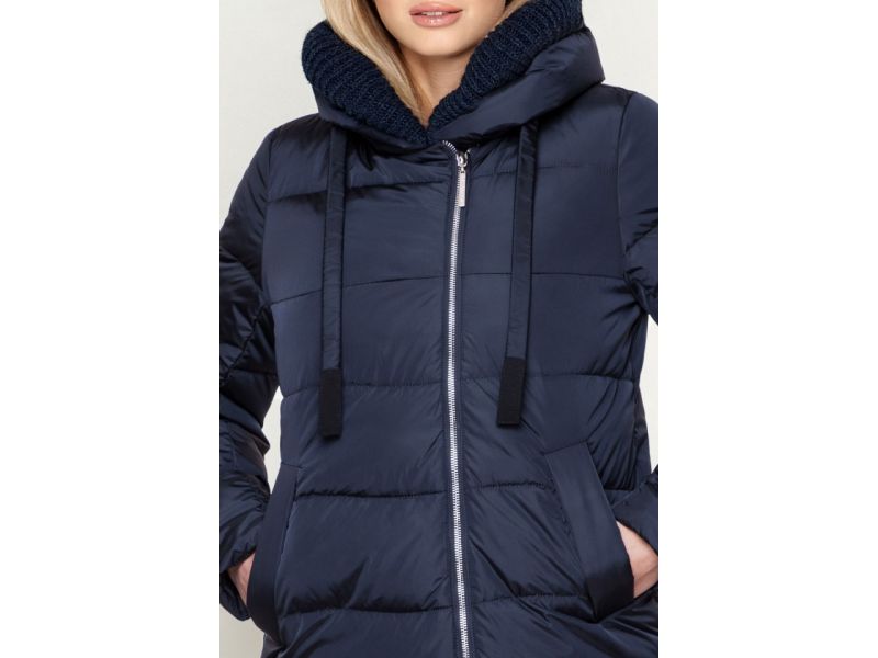 Синий зимний женский воздуховик с манжетами модель 27005, фото 6
