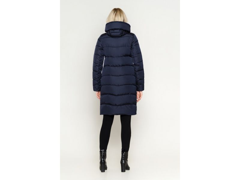 Синий зимний женский воздуховик с манжетами модель 27005, фото 5