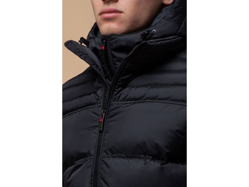Зимняя мужская куртка с капюшоном черная модель 26055, фото 6