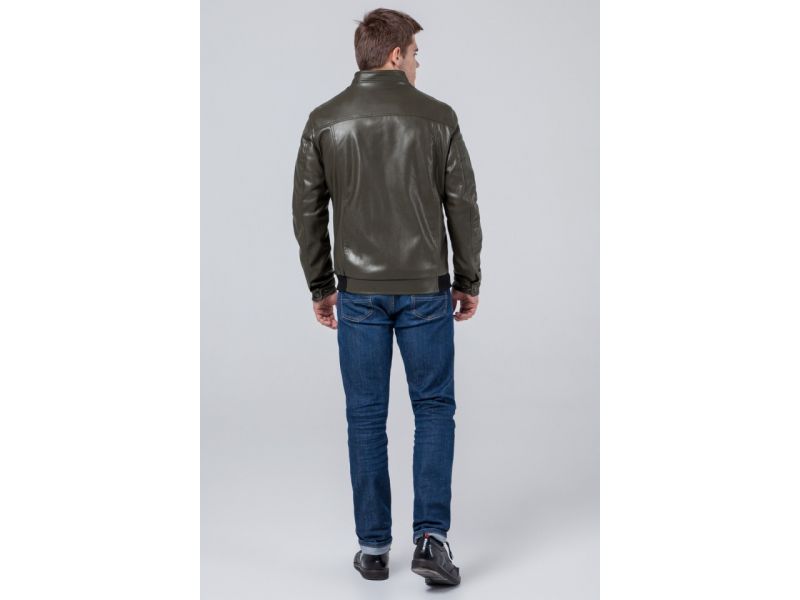 Легкая мужская куртка молодежная осенне-весенняя цвета хаки модель 1588, фото 5