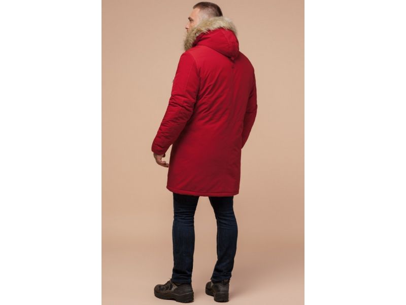 Красная парка зимняя мужская модель 13475, фото 5