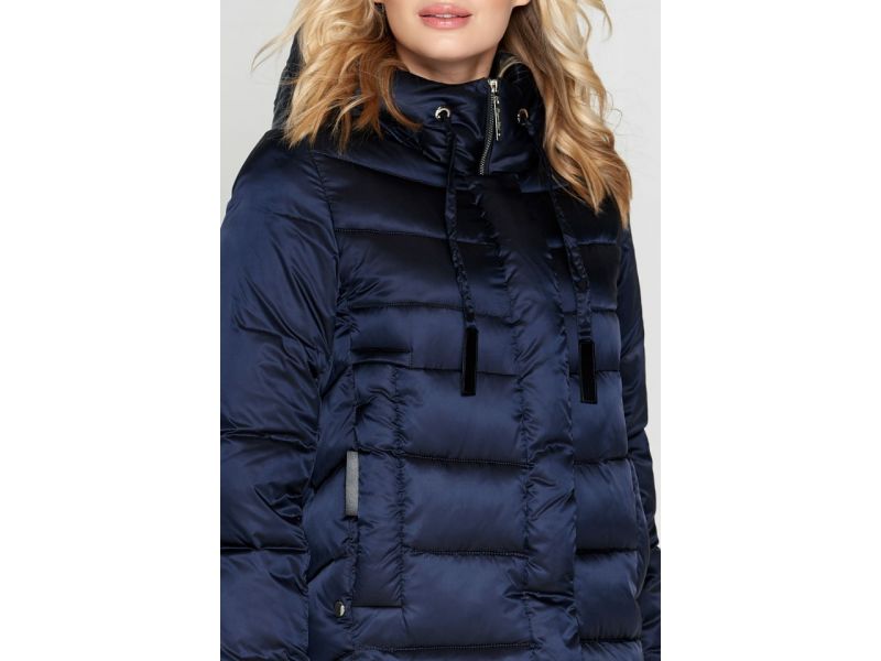 Темно-синий женский воздуховик на зиму модель 29775, фото 6