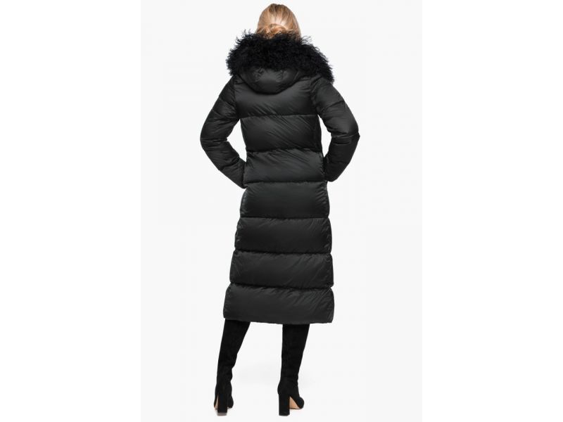 Теплый женский черный воздуховик зимний модель 31072, фото 6