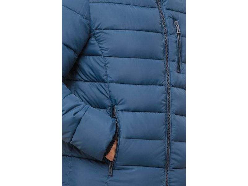 Мужская темно-бирюзовая куртка зимняя короткая модель 36450, фото 7