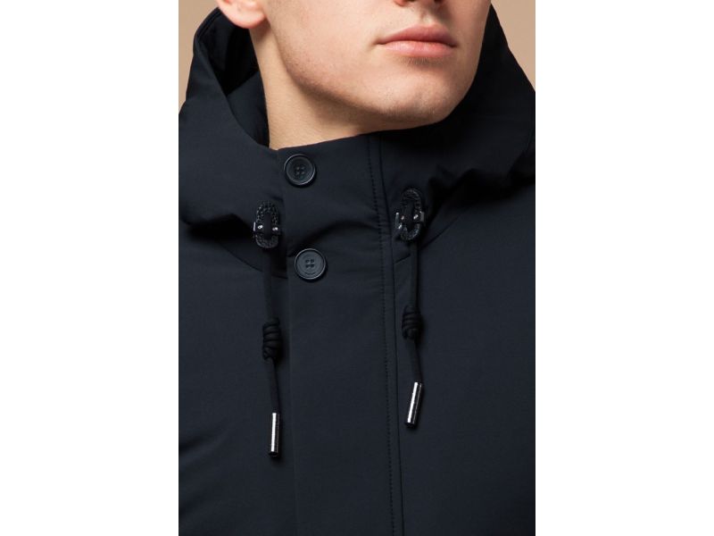 Графитовая парка с карманами зимняя мужская модель 9055, фото 6