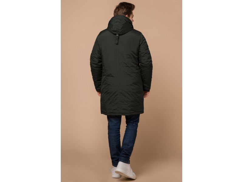 Парка цвета хаки мужская зимняя модель 13620, фото 5