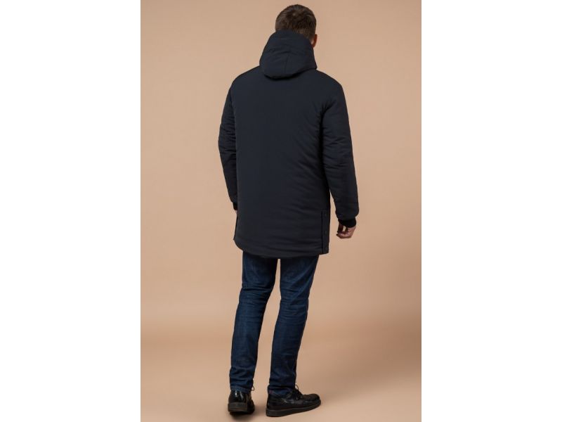 Графитовая парка с карманами зимняя мужская модель 9055, фото 5