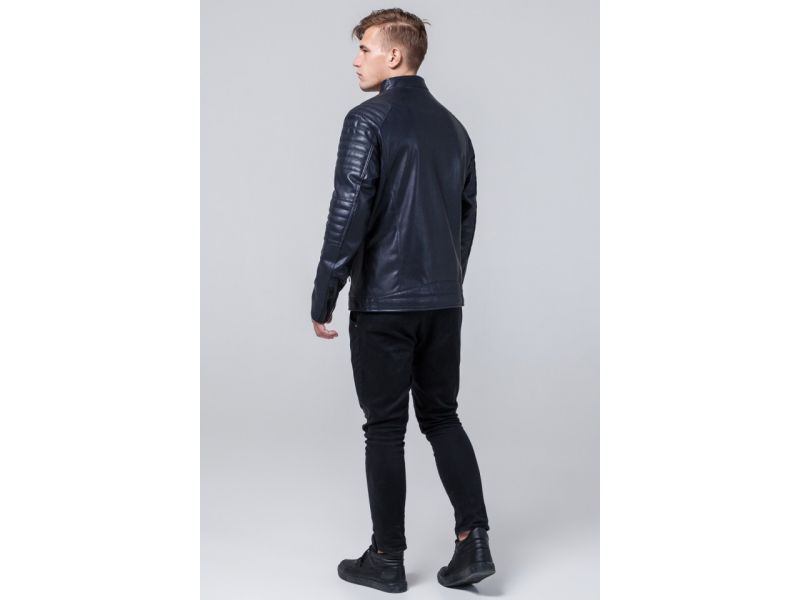 Непромокаемая молодежная темно-синяя куртка осенне-весенняя для мужчин модель 4327, фото 5
