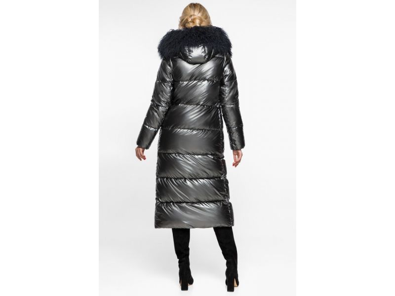 Женский зимний воздуховик цвет темное серебро модель 31072, фото 6