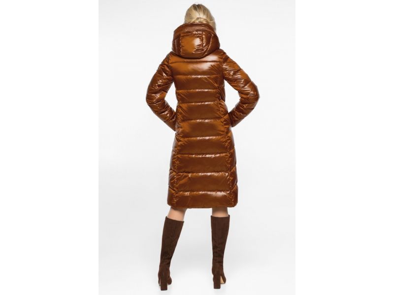 Современный женский воздуховик зимний цвет сиена модель 31024, фото 6