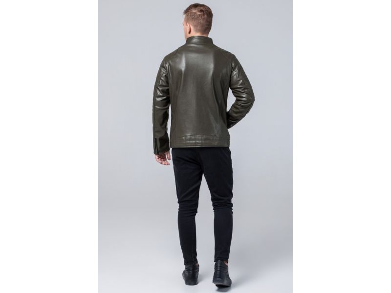 Молодежная куртка осенне-весенняя мужская цвета хаки модель 4327, фото 5