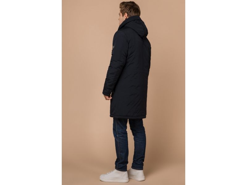 Мужская черно-синяя парка на зиму модель 13620, фото 5