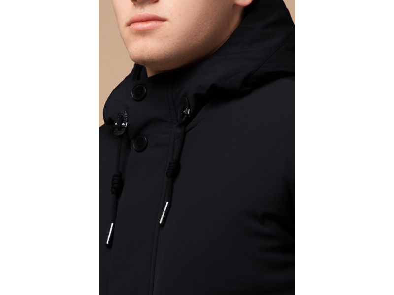 Парка зимняя черная мужская модель 9055, фото 6