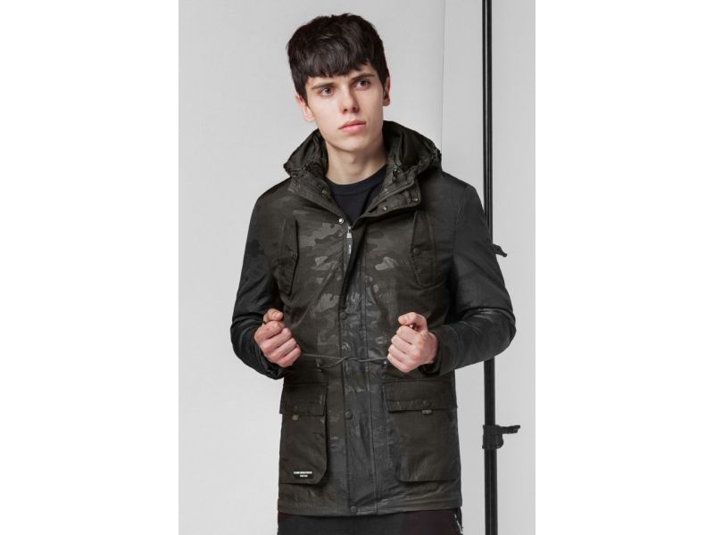 Молодежная осенне-весенняя куртка 2 в 1 мужская цвета хаки модель 12121, фото 5